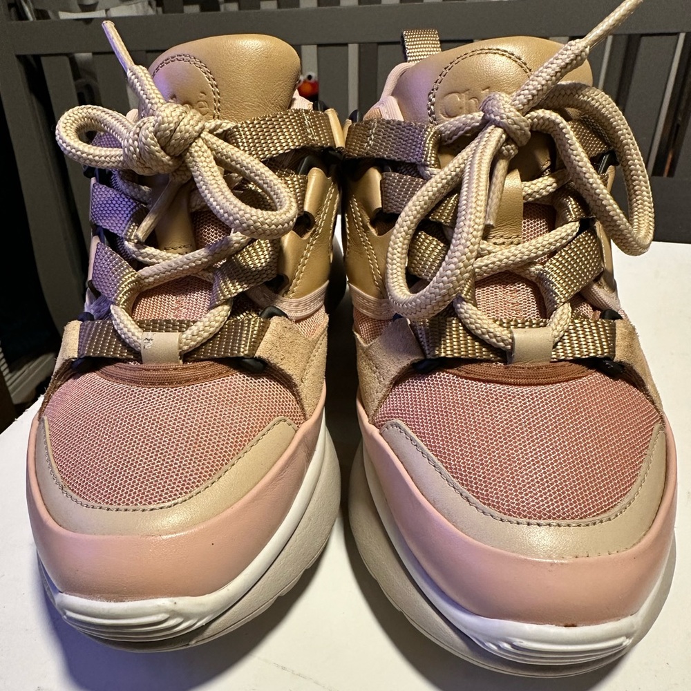 Chloe Pink and Beige Sneakers